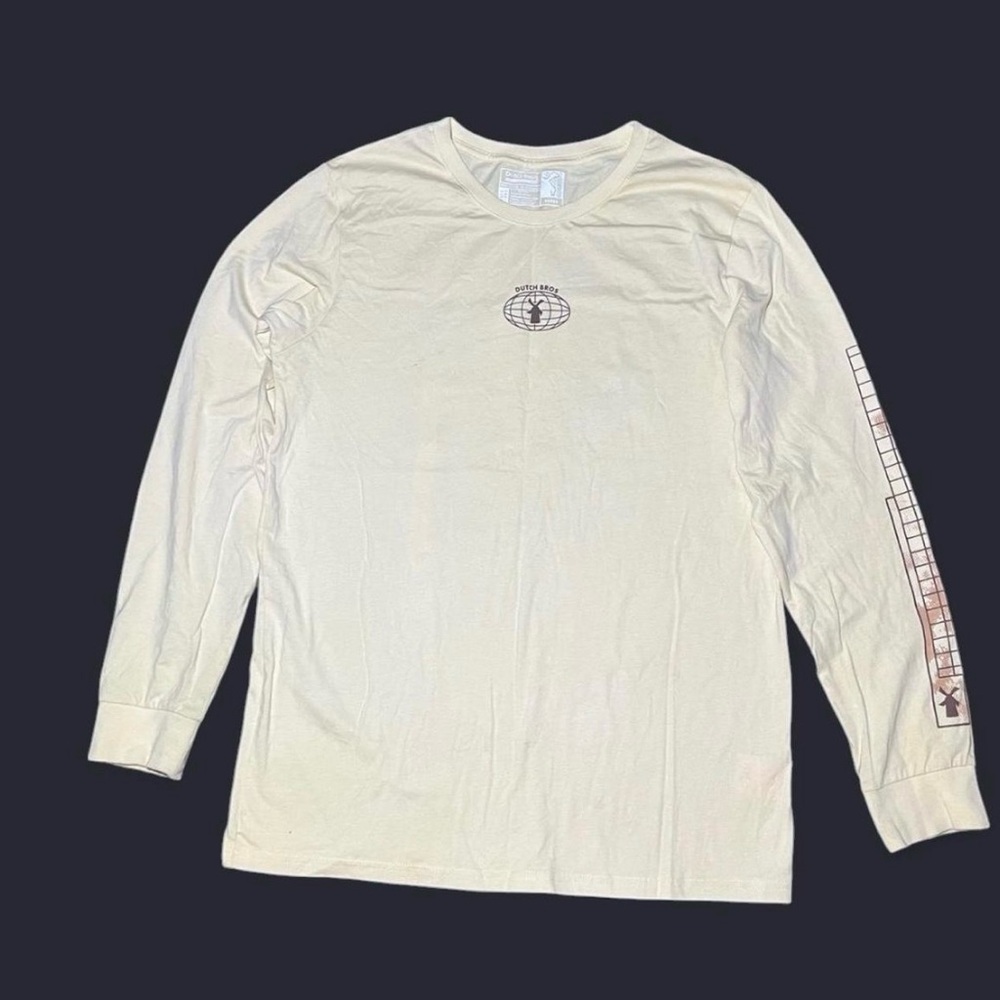 Dutch Bros Shirt Size L Coffee Long Sleeve Graphic T Change the World.